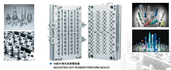 48 Cavities PET Preform Molds with Shut-Off Nozzle